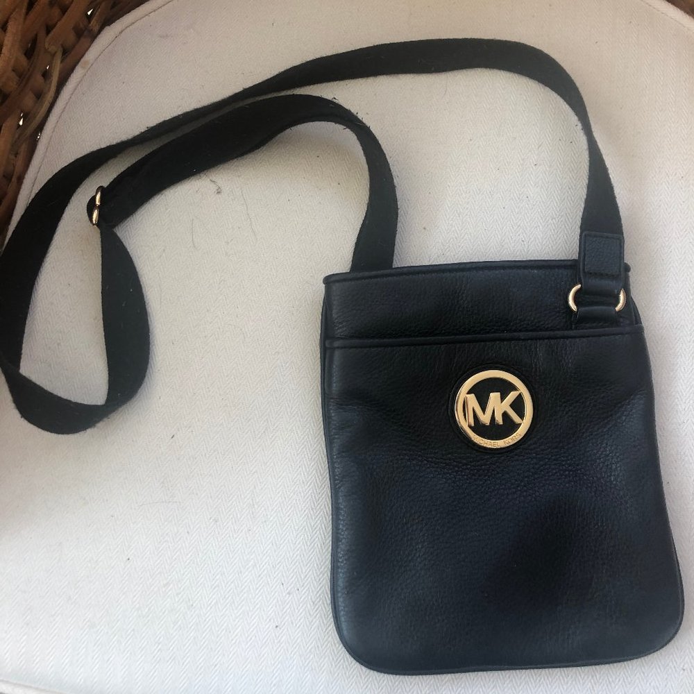 Michael Kors Black Leather Crossbody Bag